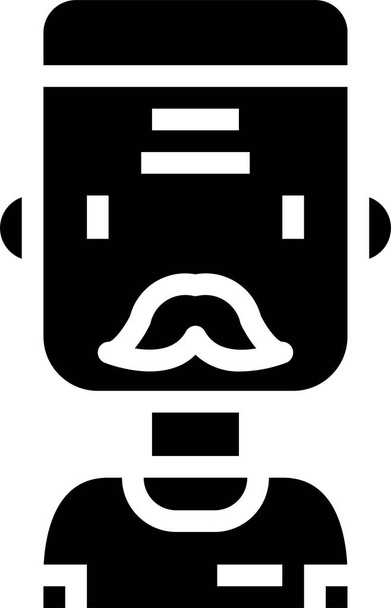 avatar grandfather man icon in solid style - Vector, afbeelding