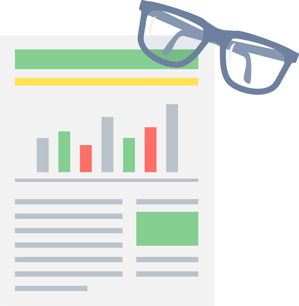 report review analytics icon in flat style - Vector, Image