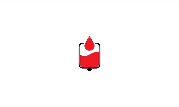 Sangre paquete vector icono ilustración o bolsa de sangre icono vector diseño logotipo símbolo - Vector, Imagen