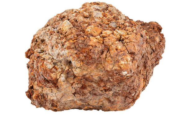 gran pieza de hierro ferroso metalúrgico mineral de piedra aislado sobre fondo whie - Foto, Imagen