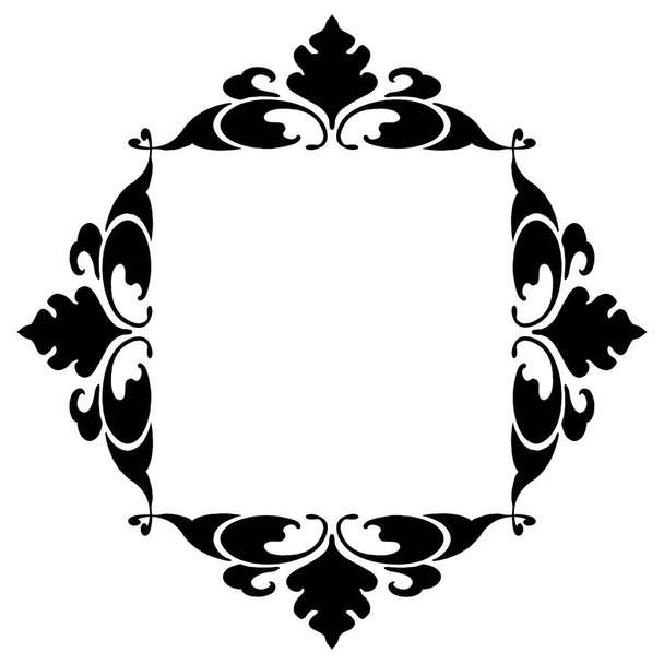 Calligraphic design elements.Black frame on white background.  - Photo, Image