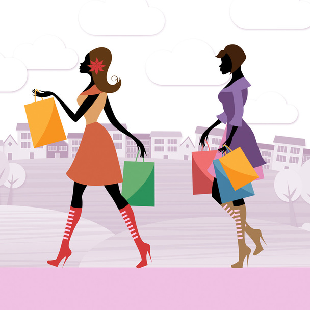 Women Shopper Shows Commercial Activity And Adults - Foto, imagen