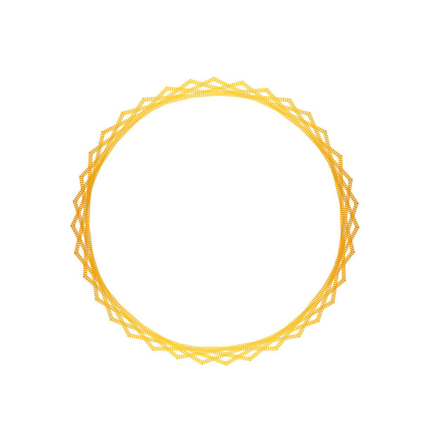 Golden Circular Frame, Border Design. Editable Vector EPS. - ベクター画像