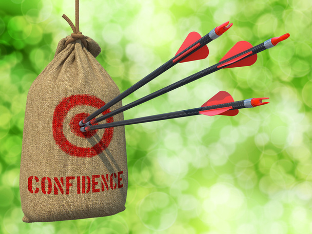 Confidence - Arrows Hit in Red Mark Target. - Photo, Image