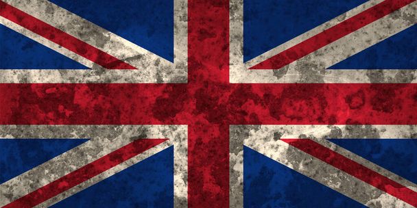 Reino Unido Union Jack bandera grunge fondo telón de fondo - Alta calidad detallada bandera británica ilustración con elementos sucios - Foto, Imagen