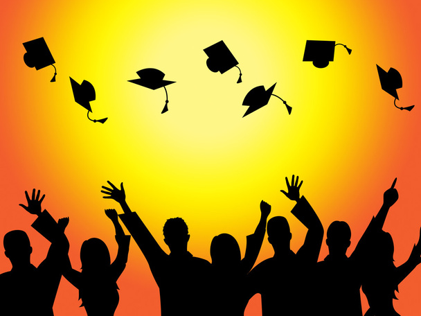 Graduation Education Means Graduate Diploma And Train - Photo, Image