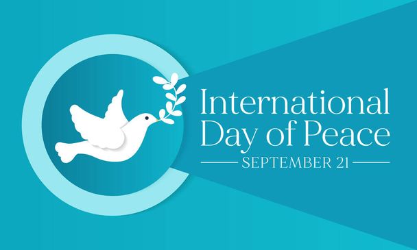 La Journée internationale de la Paix est célébrée chaque année le 21 septembre, c'est un concept d'amitié et d'harmonie sociétale en l'absence d'hostilité et de violence. Illustration vectorielle - Vecteur, image