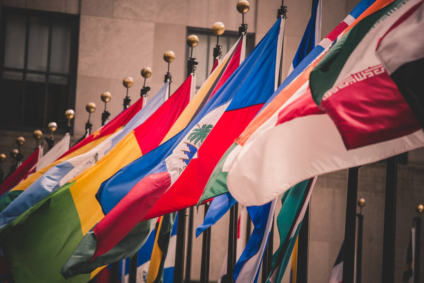 Colorful flags of various countries of the world - Photo, Image