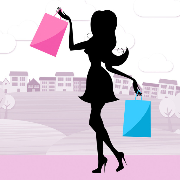 nő vásárlás jelzi a kiskereskedelmi értékesítés és a felnőtt - Fotó, kép
