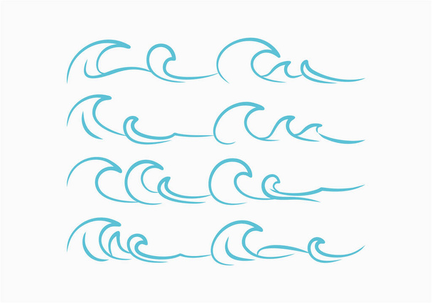 Serie di onde vettoriali illustrazione - Vettoriali, immagini