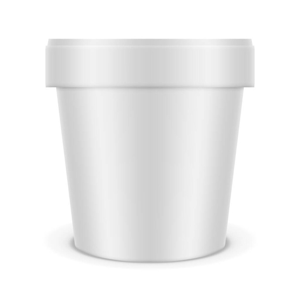 3D White Round Ice Cream Cup Package - Vektor, Bild