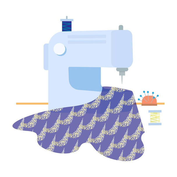 Máquina para coser ropa y bordado. Ilustración vectorial - Vector, Imagen