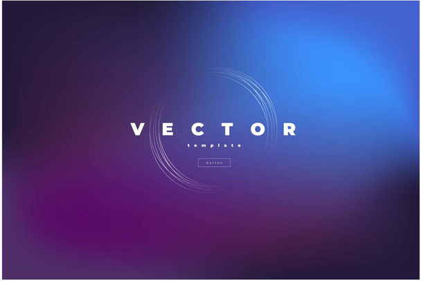 Minimalistic vector template with blur blue and purple background and circles from thin lines  - Vector, Image