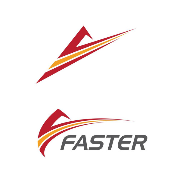 Design de ilustração de ícone de vetor de modelo de logotipo mais rápido - Vetor, Imagem
