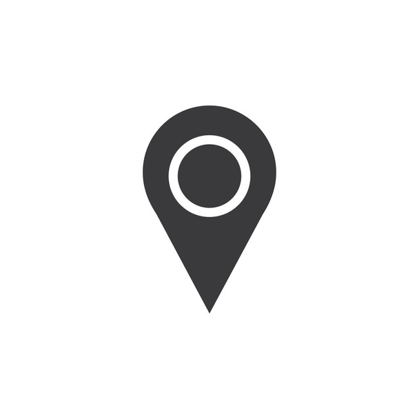 Kartenpunkt-Standort-Pin-Vektor-Symbol für Mapping und Satellitenzuweisung - Vektor, Bild