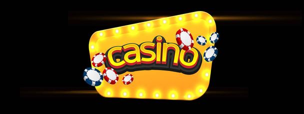 Casino Illustration. Vector gambling design for invitation or promo banner. Online casino. Vector illustration.  - Vector, Image
