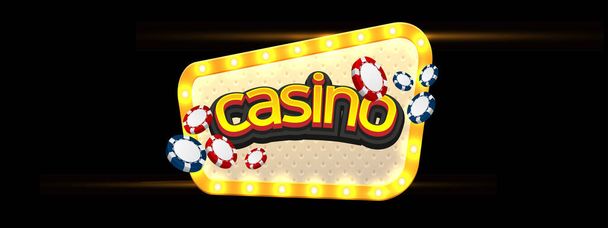 Casino Illustration. Vector gambling design for invitation or promo banner. Online casino. Vector illustration.  - Vector, Image