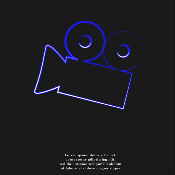 Icono de cámara de cine diseño plano con fondo abstracto
 - Foto, imagen