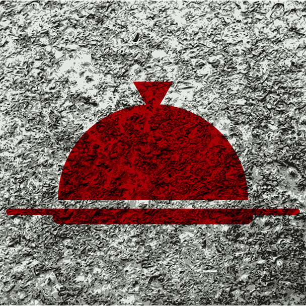 Restaurant cloche icon flat design with abstract background - Photo, Image