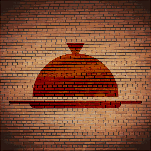 arka plan ile restoran cloche simgesi düz tasarım - Fotoğraf, Görsel