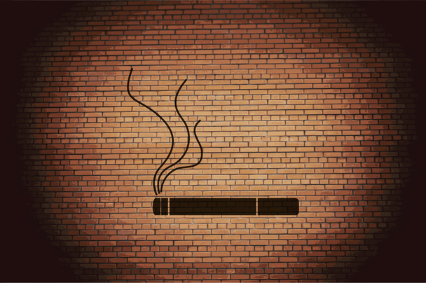 Signo de fumar. icono de cigarrillo. diseño plano con fondo abstracto
 - Foto, Imagen