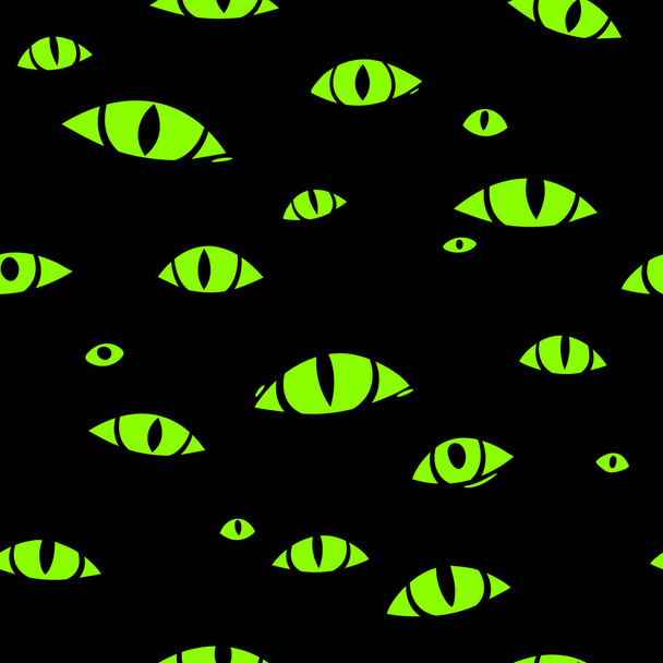 Многие глаза монстра на черном фоне, безморщинистый узор - Вектор,изображение