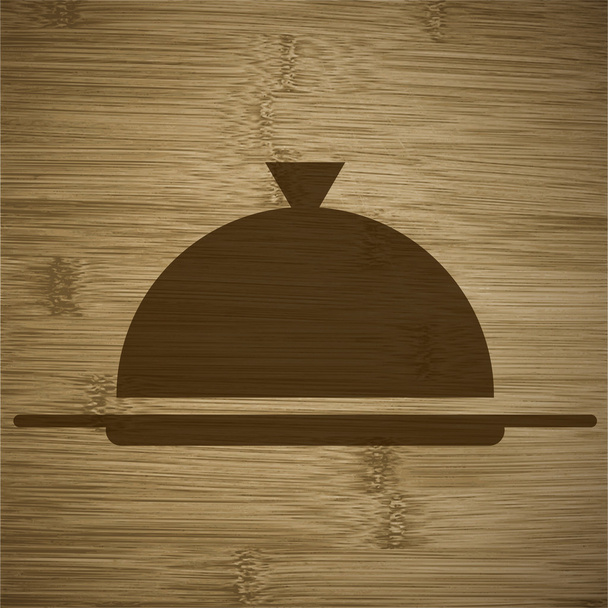 抽象的な背景を持つレストラン クローシュ アイコン フラット デザイン - 写真・画像