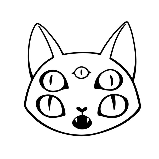 gato demoníaco con múltiples ojos - Vector, imagen
