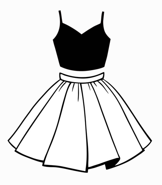 conjunto de roupas femininas, top e saia - Vetor, Imagem