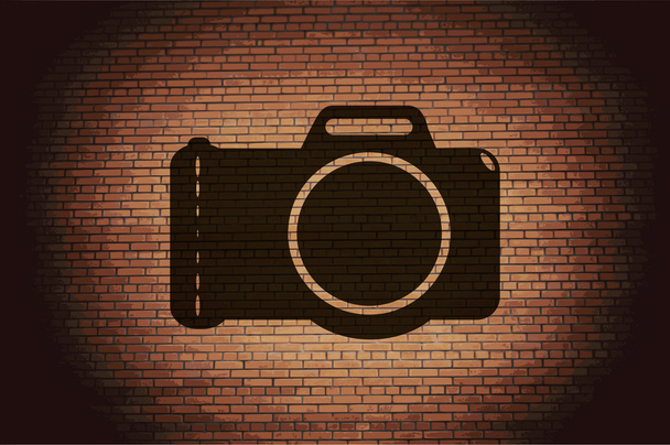 Photo camera icon flat design with abstract background - Photo, Image