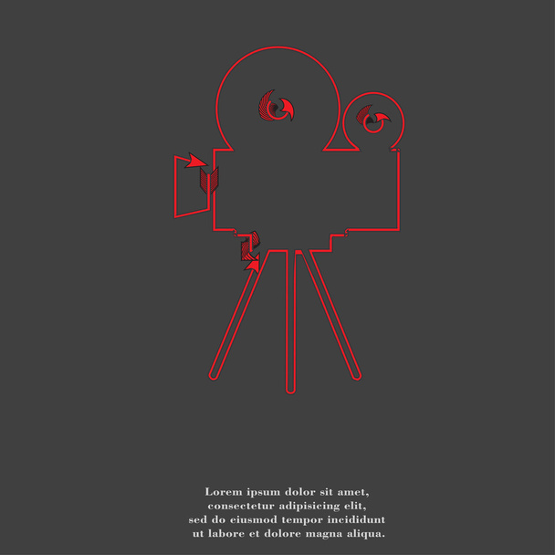 videocamera pictogram plat met abstracte achtergrond - Foto, afbeelding