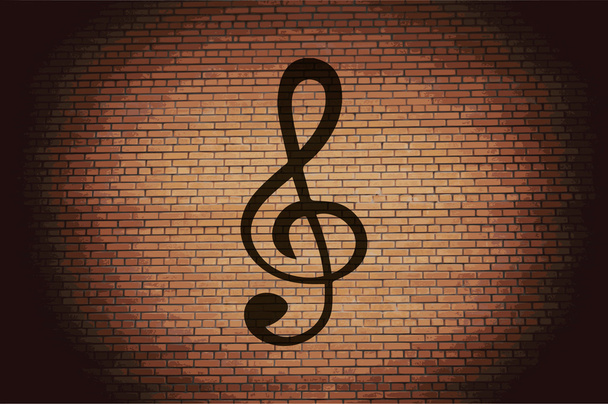 treble clef icon. Flat with abstract background - Photo, Image