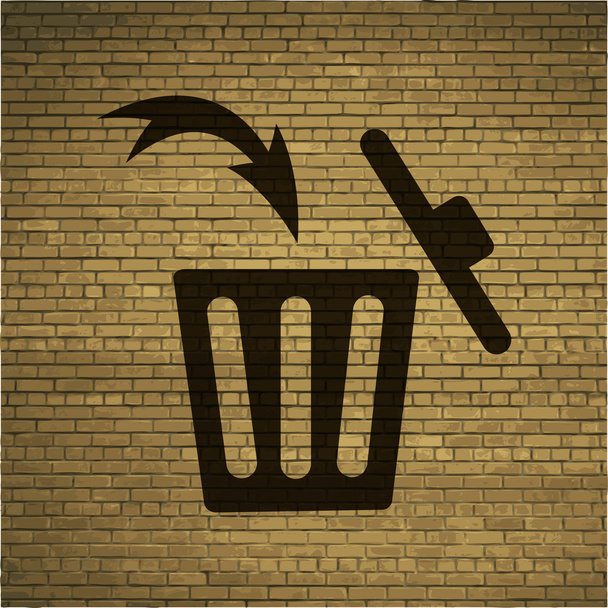 Trash bin icon Flat with abstract background - Photo, Image