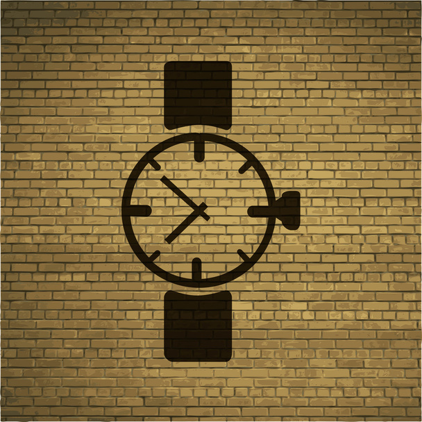 Guarda, orologio. icona Piatto con sfondo astratto
 - Foto, immagini