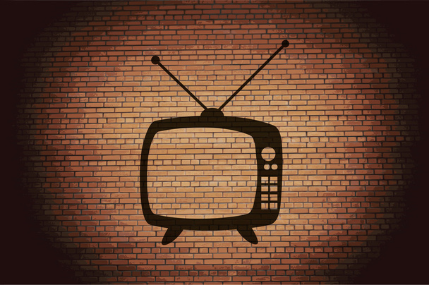 Ретро телевізор. значок Плоский з абстрактним тлом
 - Фото, зображення
