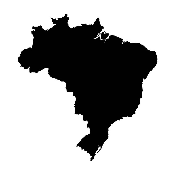 verde Brasil mapa en América del Sur - Vector, imagen