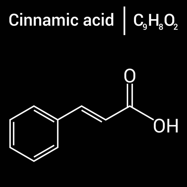 estrutura química do ácido cinâmico (C9H8O2) - Vetor, Imagem