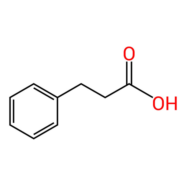 химическая структура гидрокоричной кислоты (C9H10O2) - Вектор,изображение