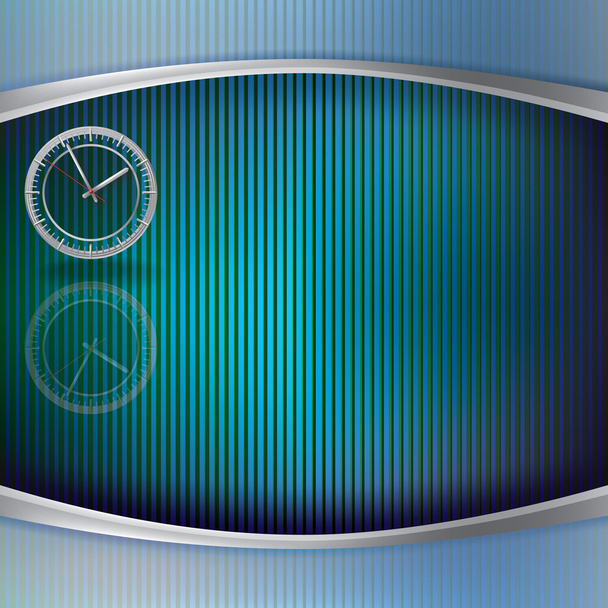 abstract illustration with clock on striped background - Wektor, obraz