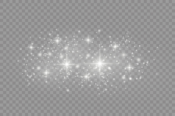 Luz chispas blancas, partículas de polvo mágico chispeante - Vector, Imagen