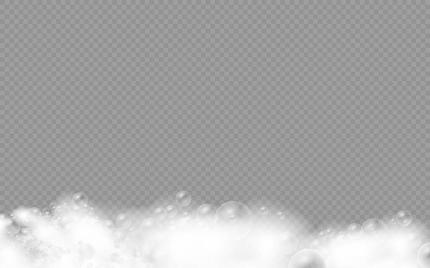 Bath foam with shampoo bubbles for background. - Vector, Image