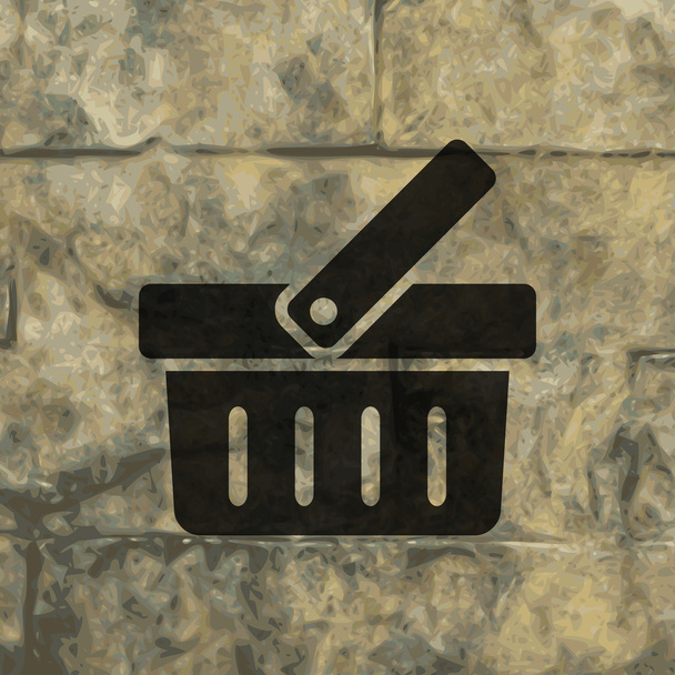 Warenkorb-Symbol flach mit abstraktem Hintergrund - Foto, Bild