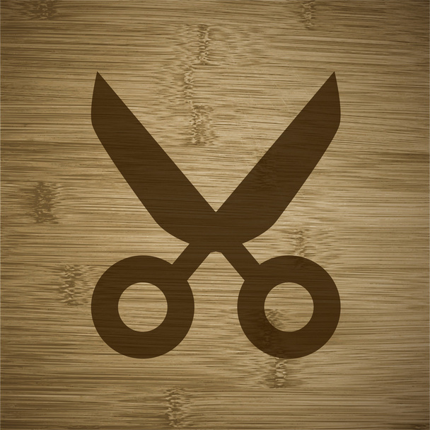 Значок "Ножницы" плоский на абстрактном фоне
 - Фото, изображение