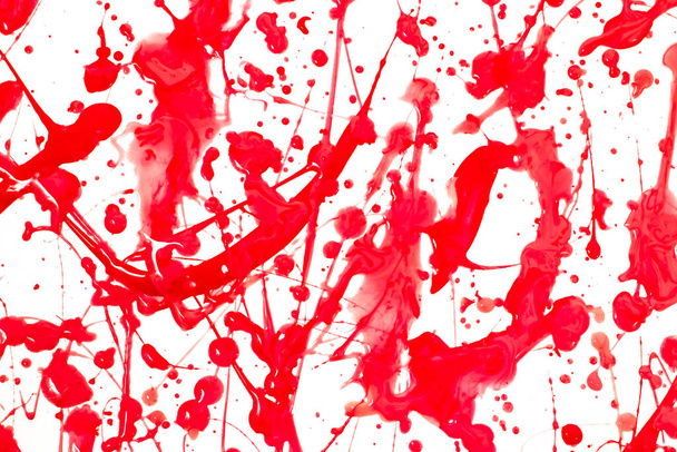 abstracte vlek druppel inkt druppels geïsoleerd op een witte achtergrond. - Foto, afbeelding