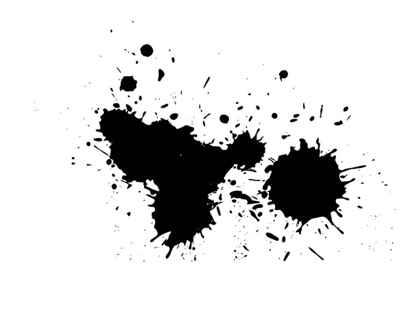 Tinta manchas de fundo mancha preta. Elemento de design Grunge. Pinceladas. Ilustração vetorial - Vetor, Imagem