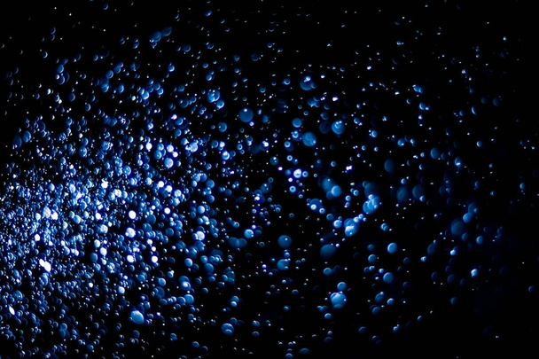 Abstract background image of blue bokeh from blurry lens. for background use - Fotó, kép