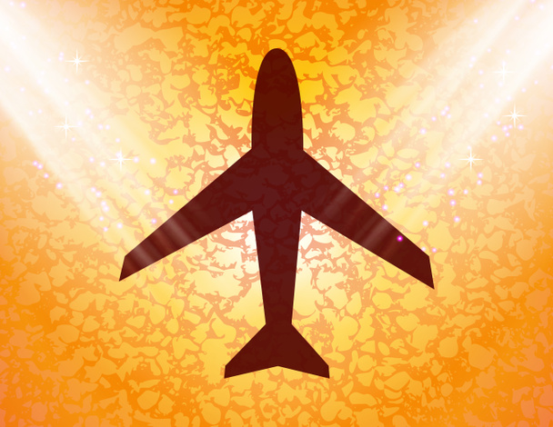 Flugzeug-Symbol flaches Design mit abstraktem Hintergrund - Foto, Bild