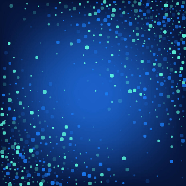 Turquoise Rhombus Celebration Blue Vector Background. Decoration Square Illustration. Invitation Particle Invitation. Blue Carnaval Pattern. - Фото, изображение
