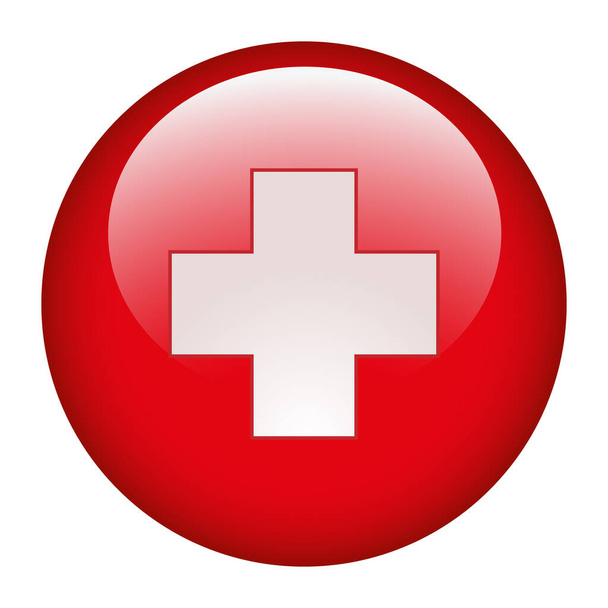 Medical cross symbol in a red circle illustration on white background - Vettoriali, immagini