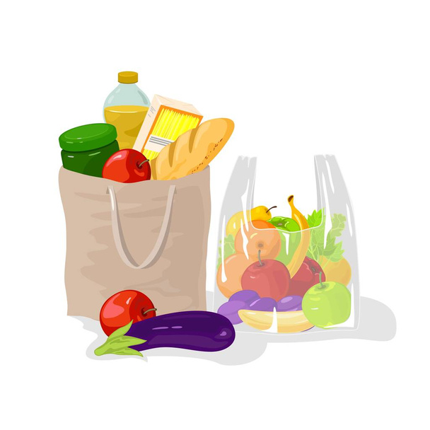 Cartoon healthy products set - Vector, Image